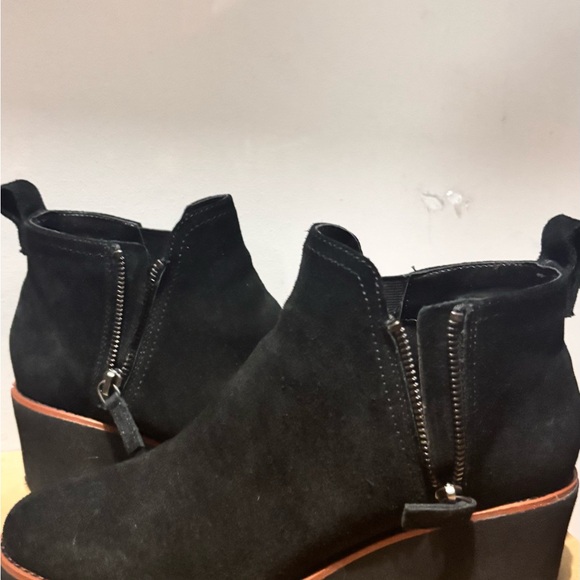 Sanctuary Black Suede Ankle Booties with Zipper - Picture 2 of 5